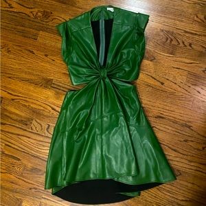 A.L.C green leather dress with cutouts size 8